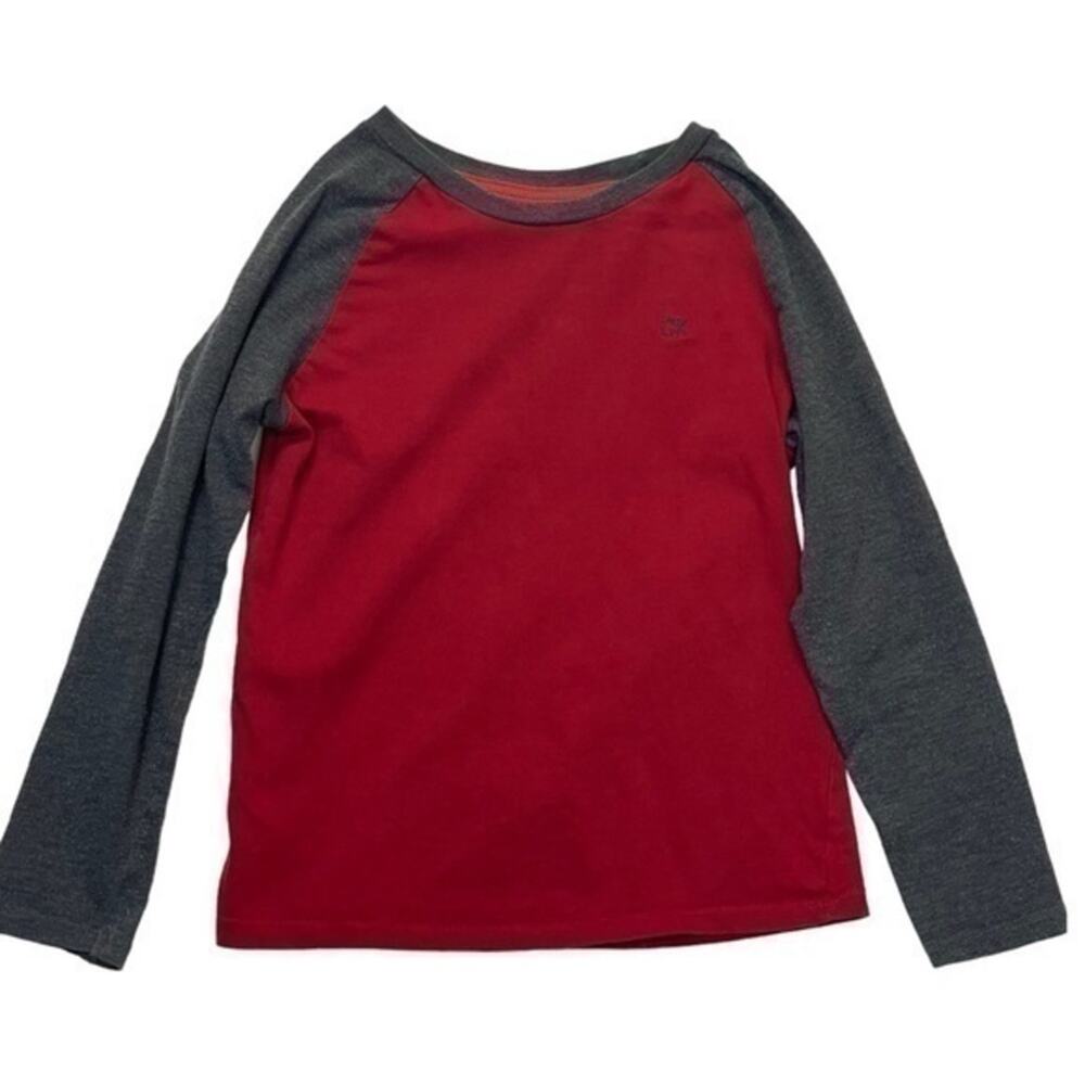 Calvin Klein Raglan T-shirt Boys size 6 red gray long sleeve